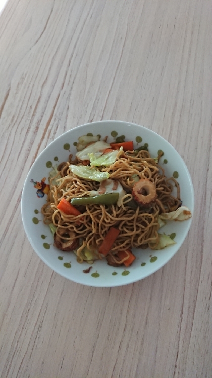 野菜と竹輪のソース焼きそば