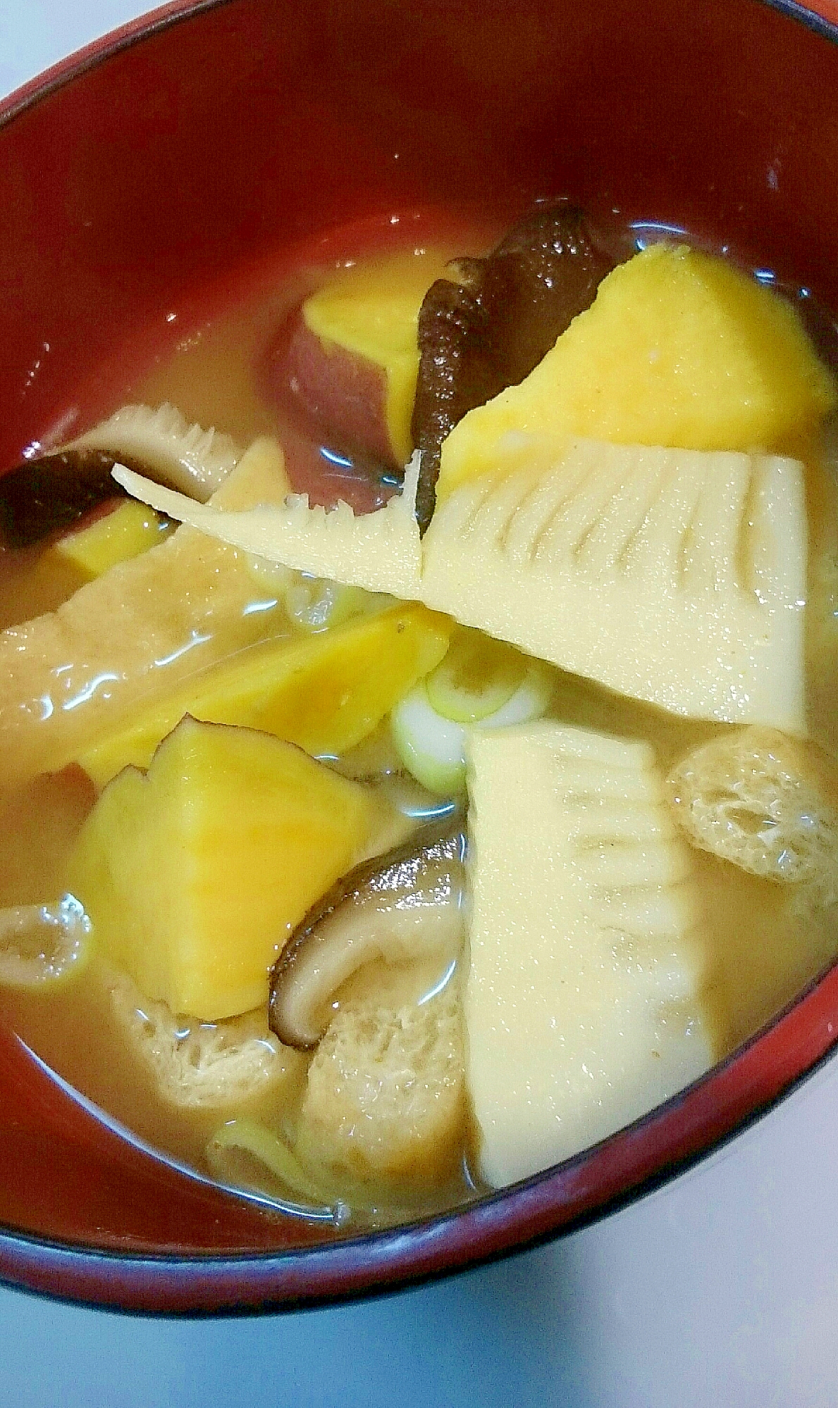 安納芋と竹の子のお味噌汁