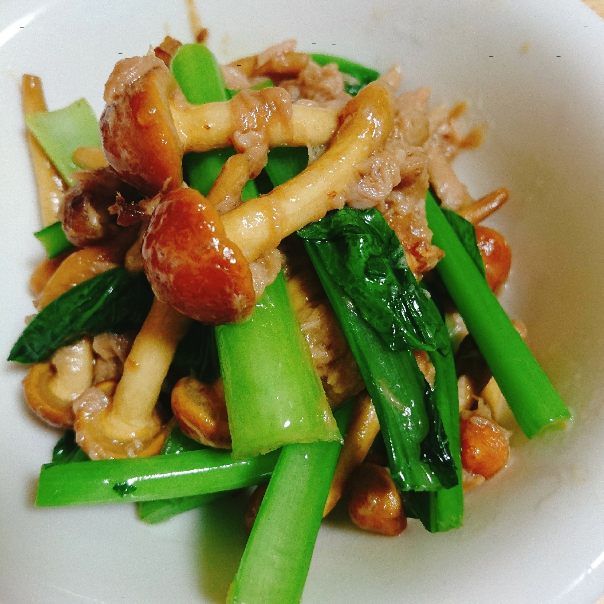 絶品 小松菜と生なめこのツナ炒め レシピ 作り方 By やっすん 楽天レシピ