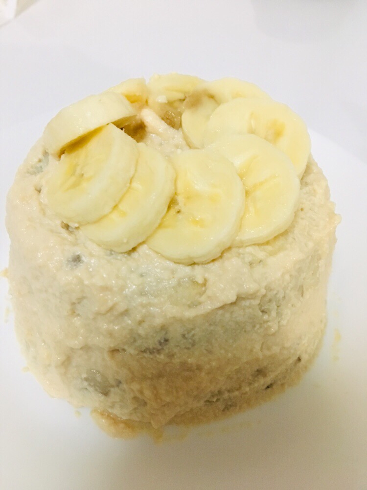 米粉バナナスポンジの豆腐クリームケーキ