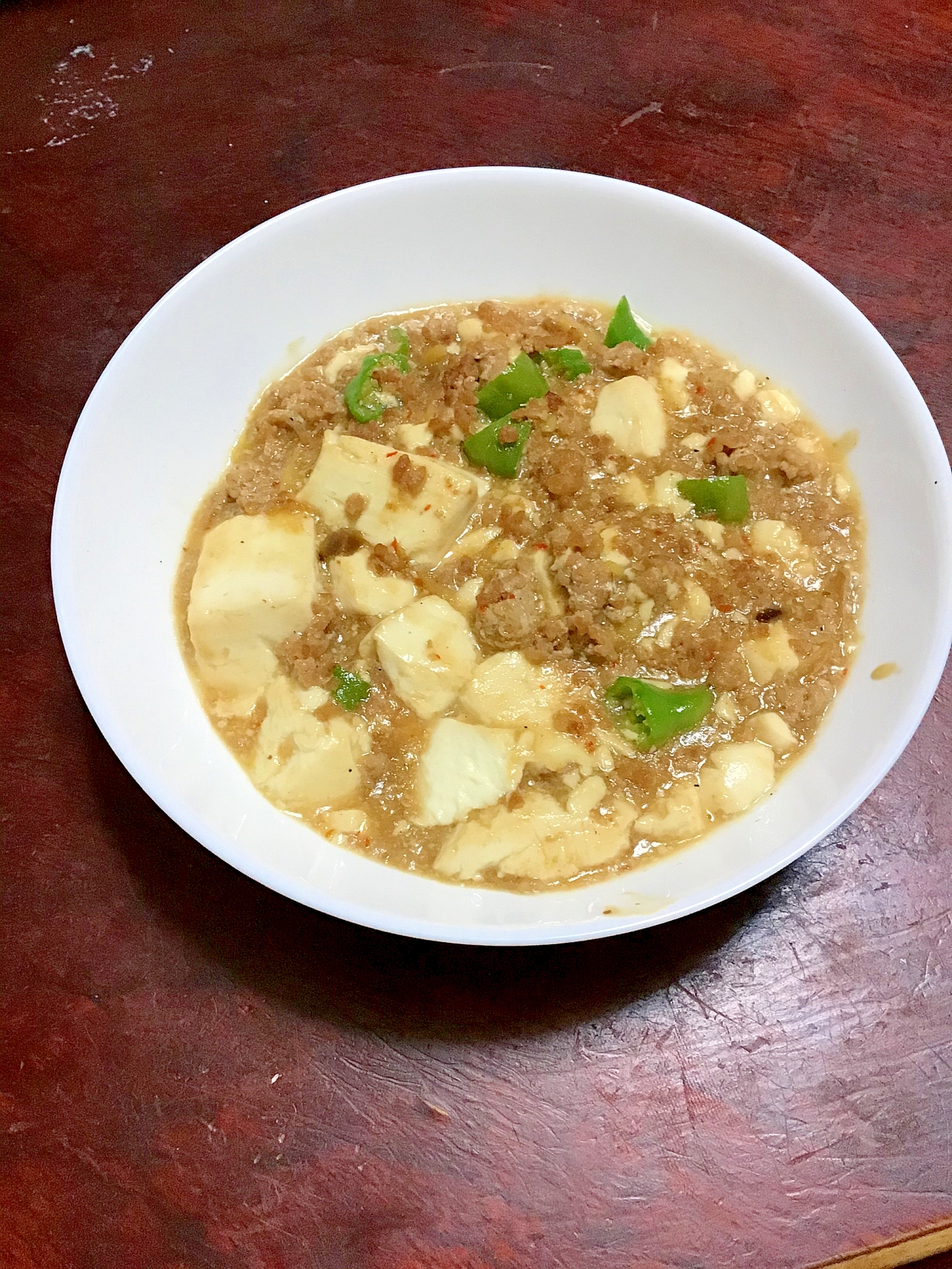 しし唐入り麻婆豆腐風。