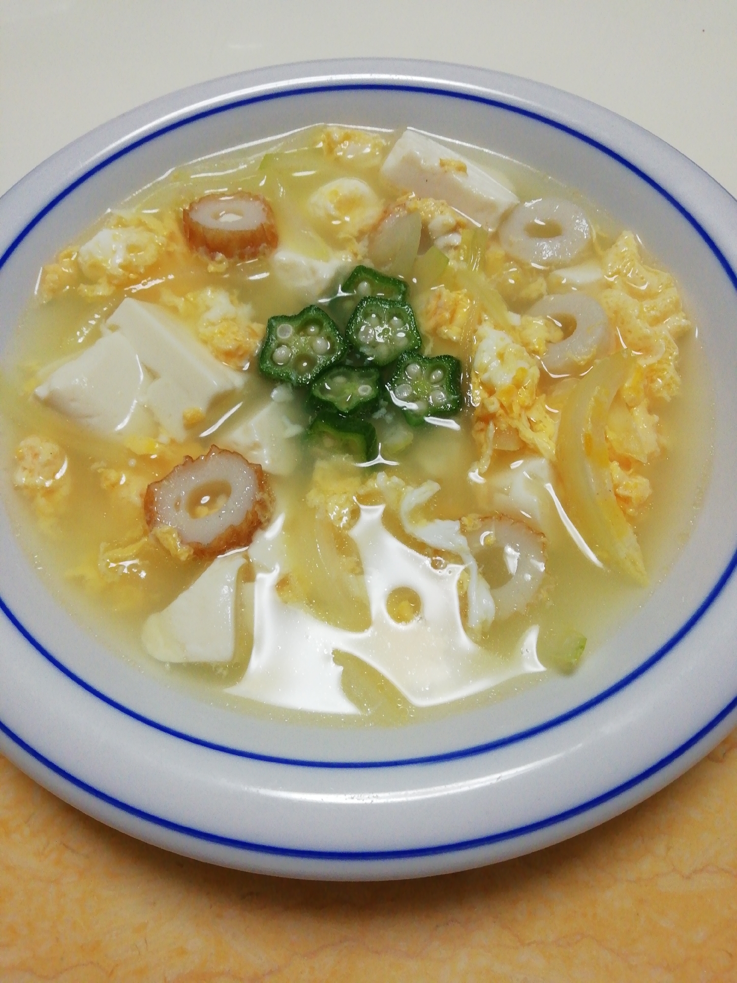 豆腐とちくわの卵とじ中華スープ レシピ 作り方 By イク9110 楽天レシピ