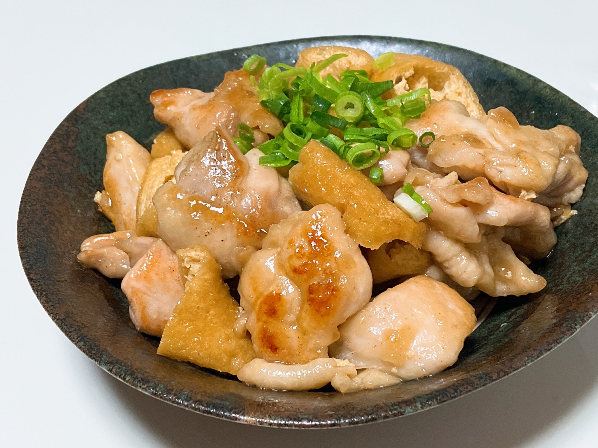 鶏モモ肉と油揚げのポン酢醤油炒め