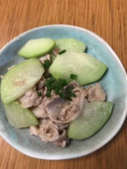 はやとうりと豚肉の炒め物