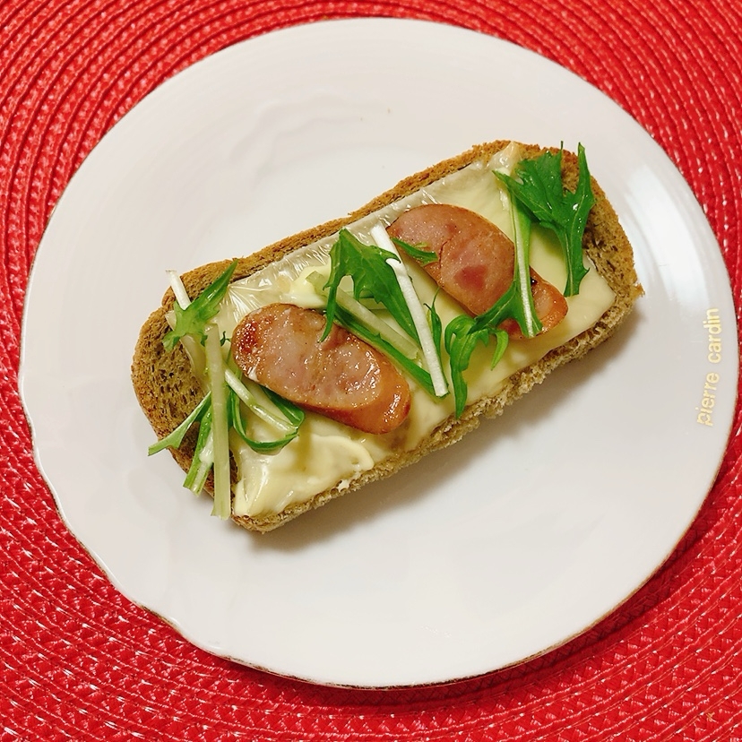 水菜ソーセージトースト˖✧˖°