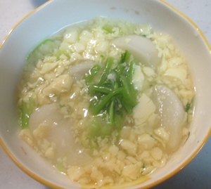 簡単にもう一品！カブの玉子豆腐あんかけ