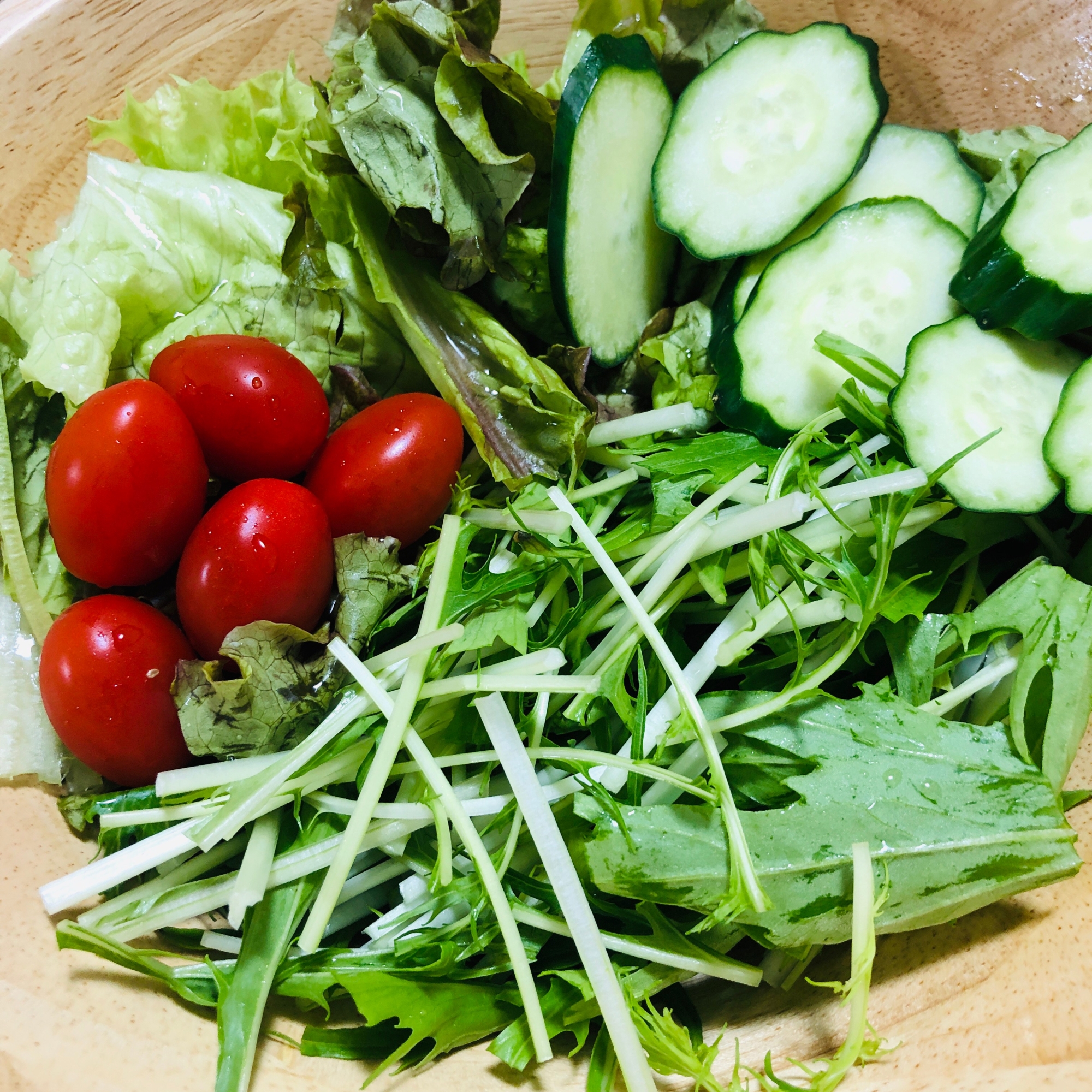 大葉と水菜のあっさりサラダ