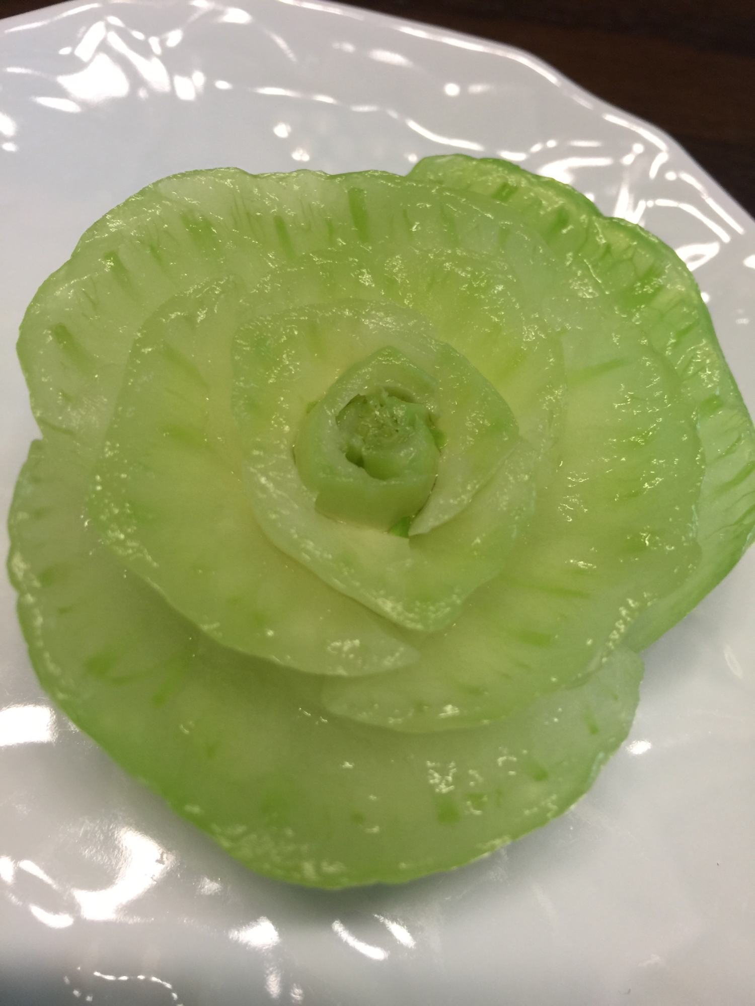 チンゲン菜塩ゆで！温野菜！サラダ！バラ！花飾り