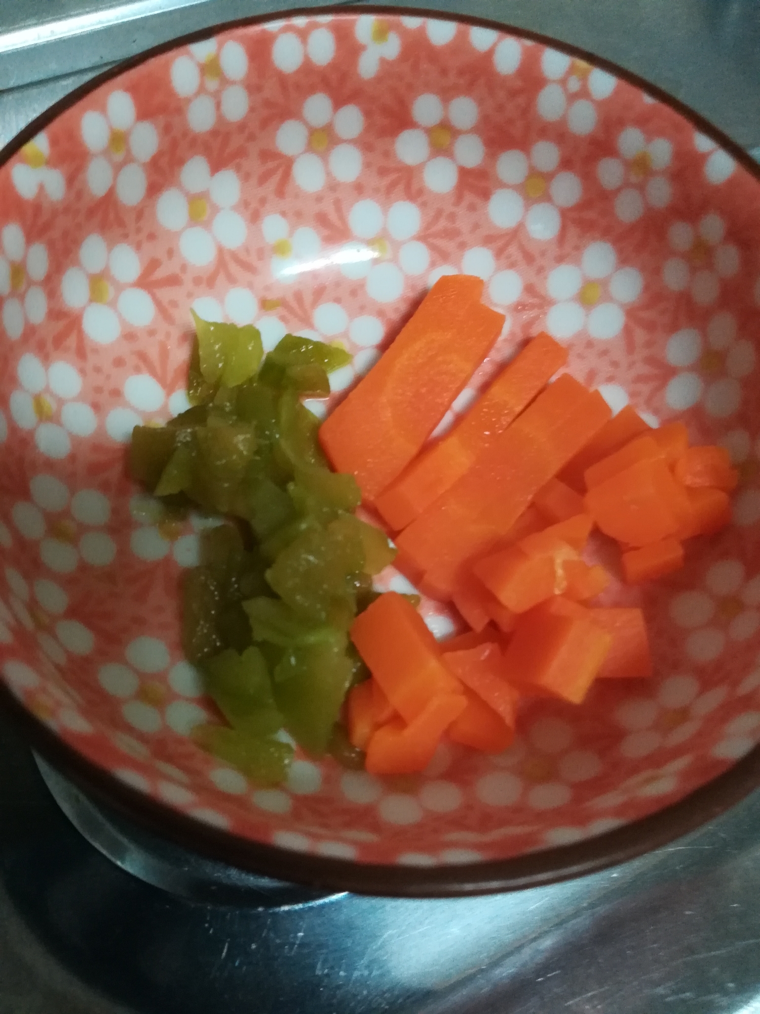 離乳食後期 手掴み食べ練習 ピーマンにんじん レシピ 作り方 By もん1223 楽天レシピ 離乳食後期 手掴み食べ練習 ピーマンにんじん レシピ 作り方 By もん1223 楽天レシピ