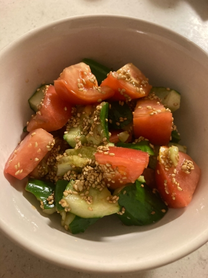 超特急♡たたききゅうりとミニトマトの中華風サラダ