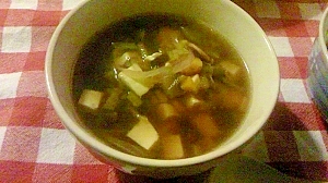 余りもの野菜であっさり洋風スープ