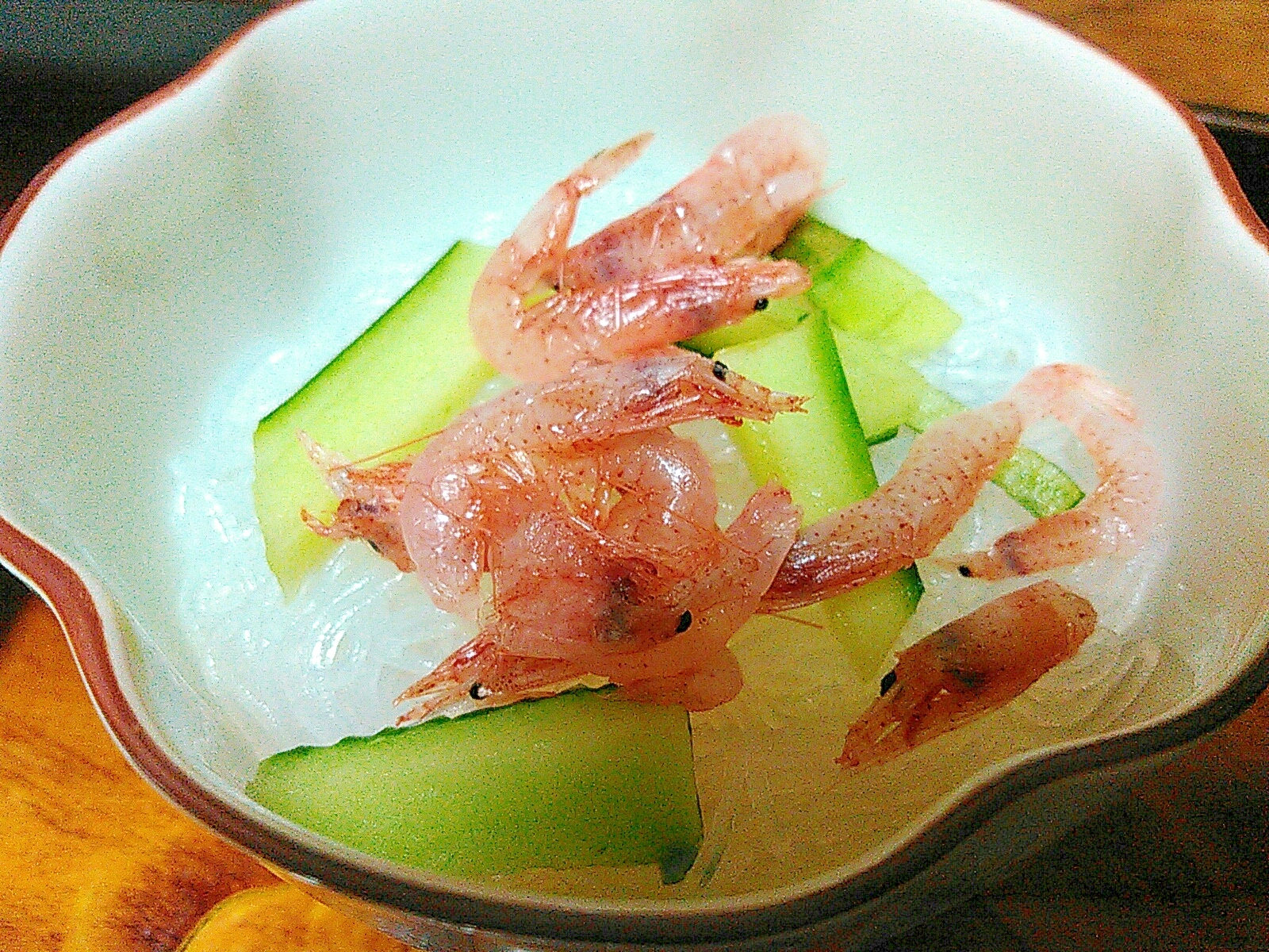 生桜えび&キュウリの春雨の酢の物