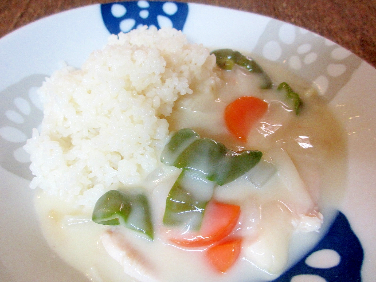 胸肉とピーマンの簡単シチューご飯