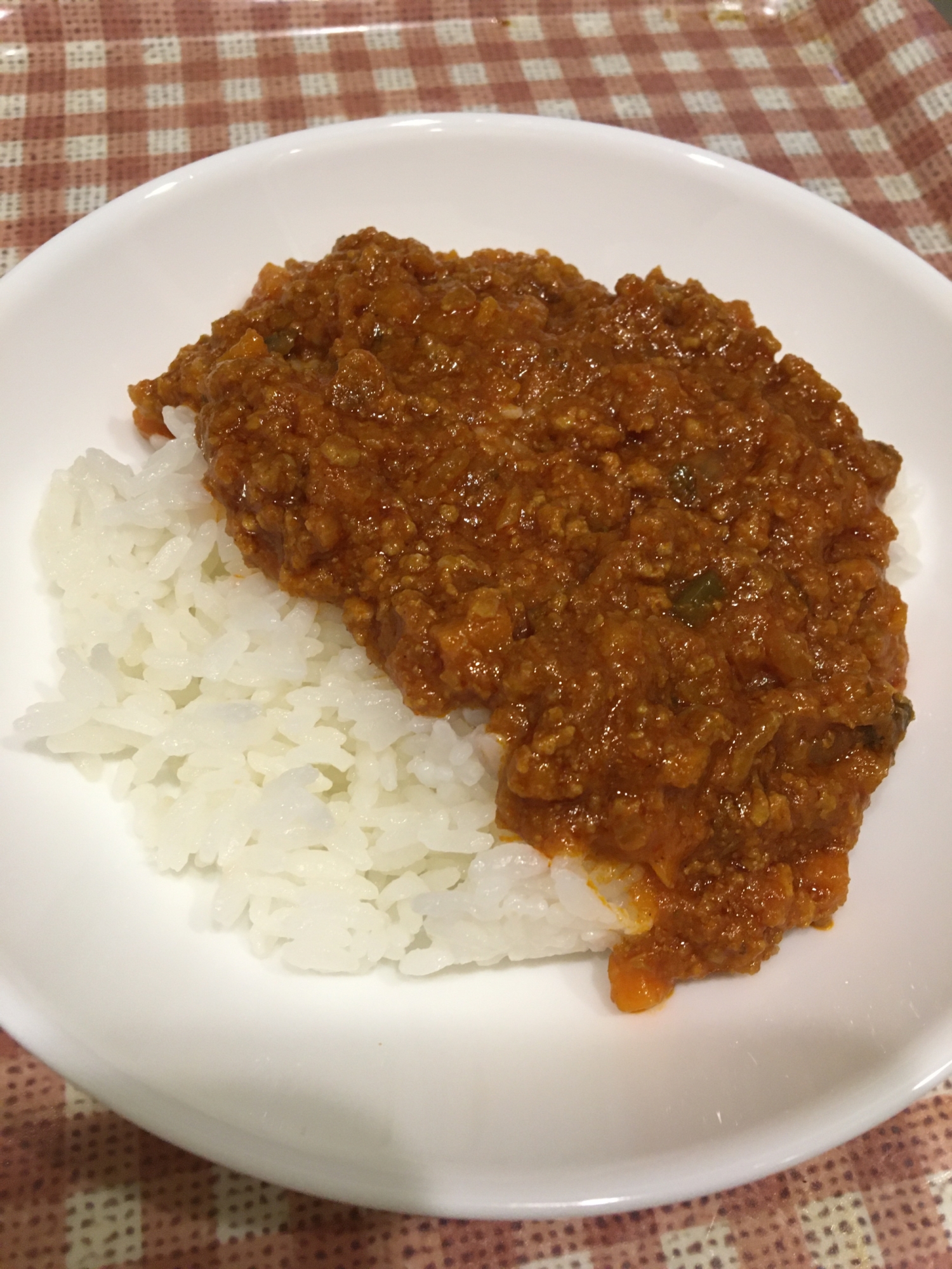 トマトジュースでドライカレー