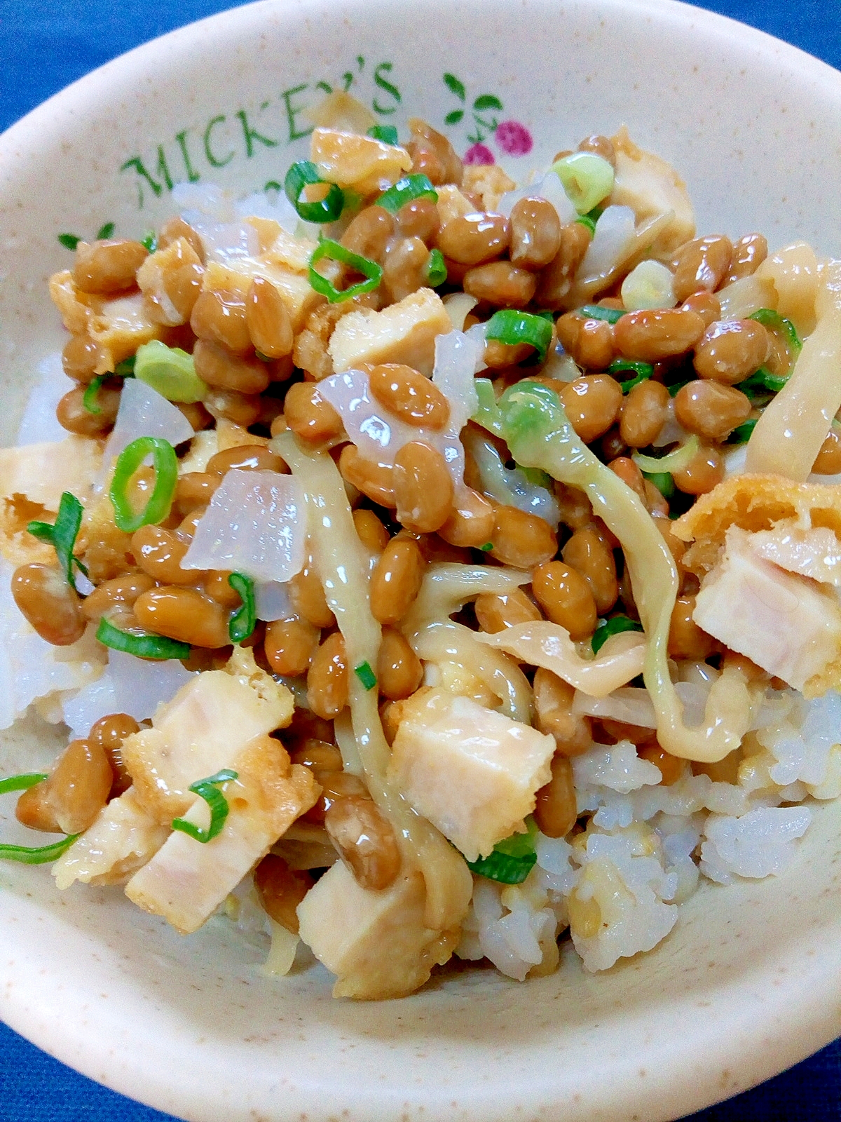 納豆の食べ方-ザーサイ＆チキンナゲット♪