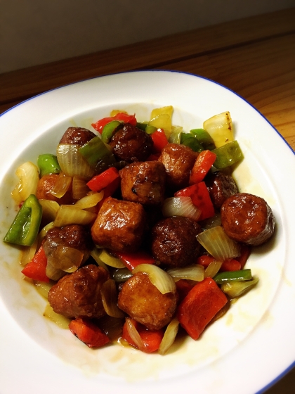 肉団子の甘酢野菜あんかけ