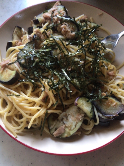 なすとツナの和風パスタ