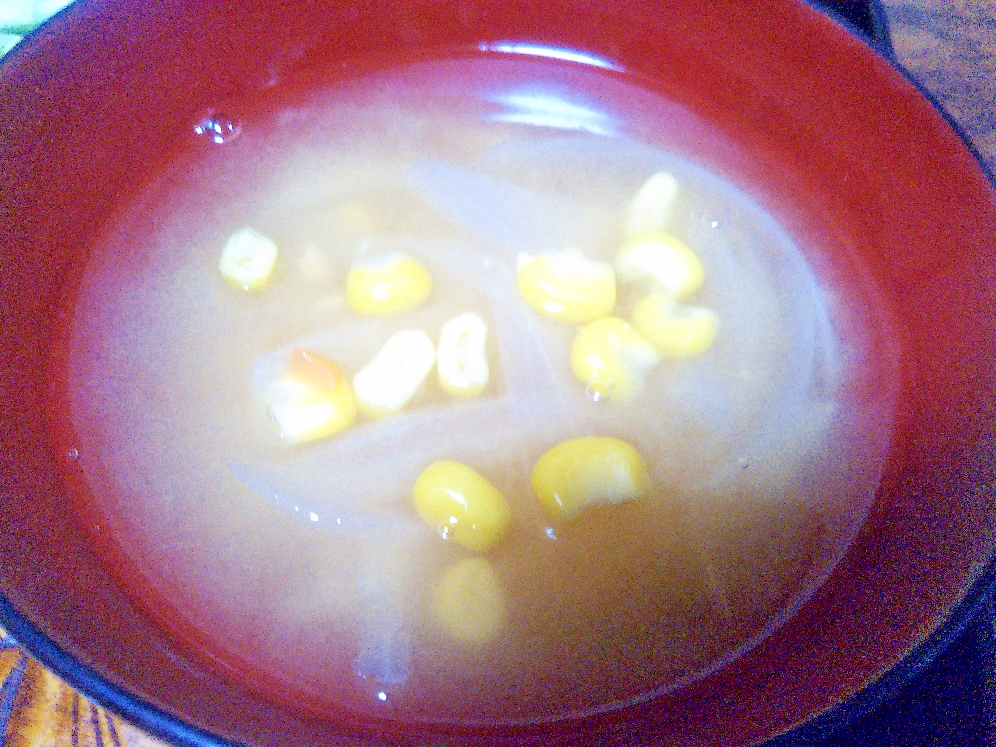 玉ねぎコーン味噌汁