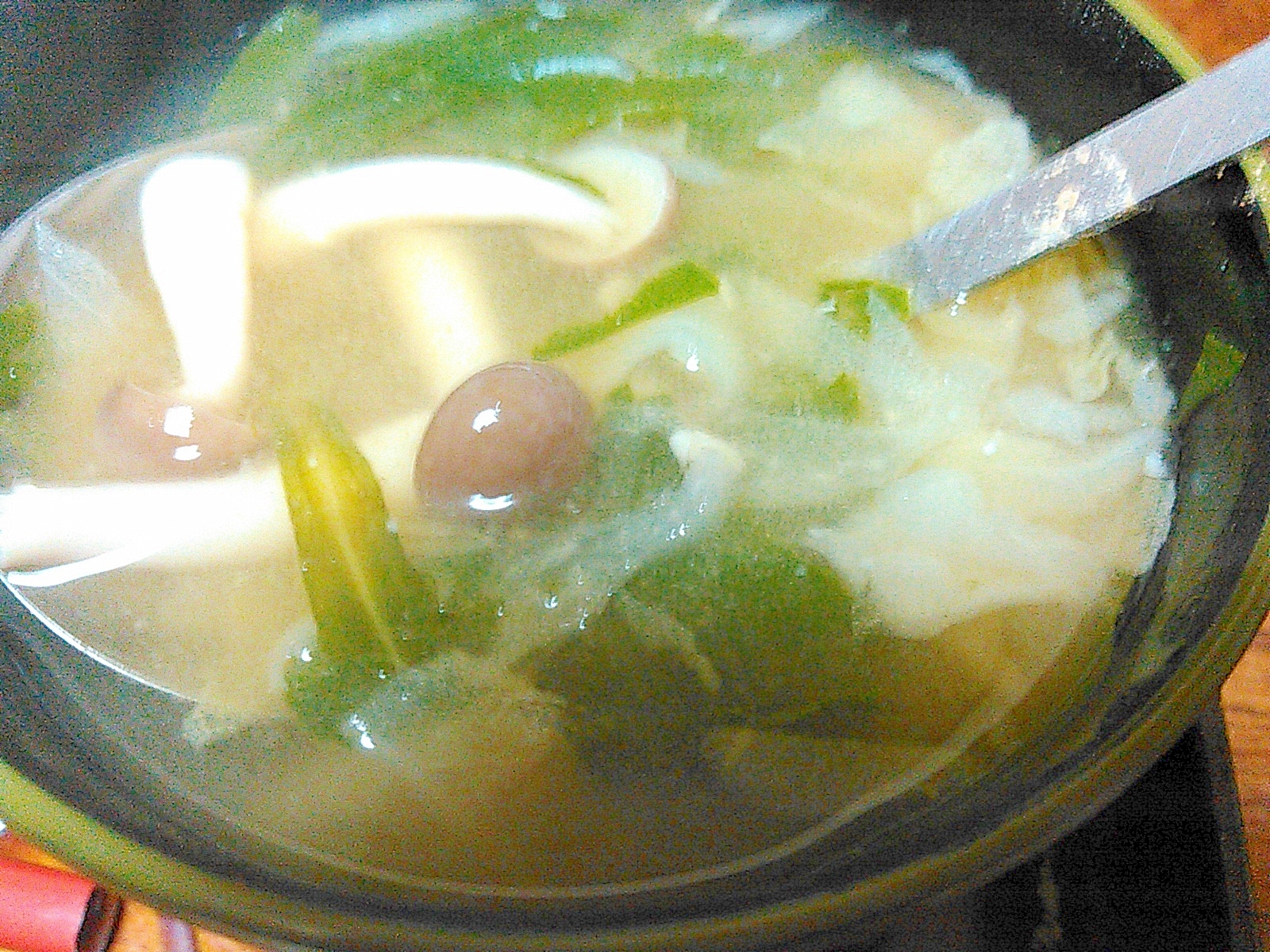 ほうれん草しめじキャベツ味噌汁