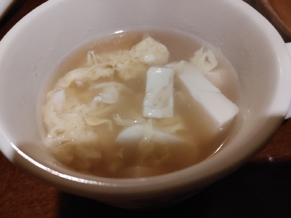 豆腐と玉子の中華スープ
