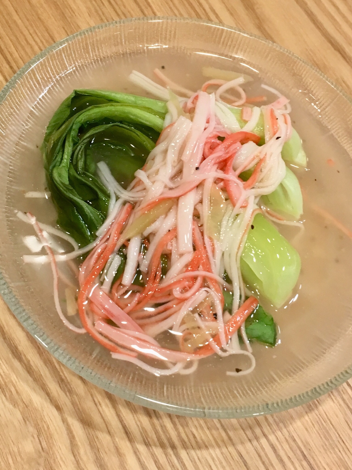 チンゲン菜のトロ〜リ★カニカマあんかけ♪