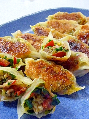 にらトマト餃子