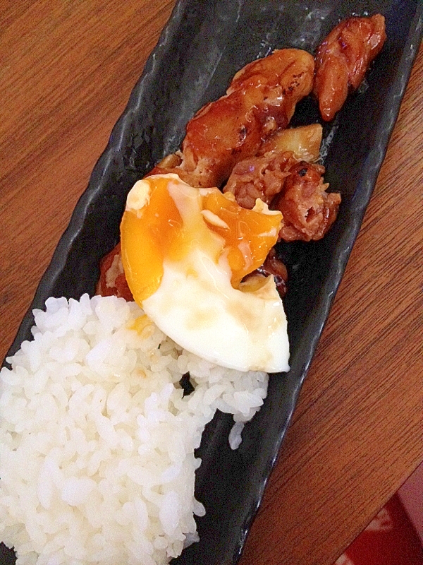 一人ランチ☆火を使わず洗い物少ない焼鳥と卵とご飯