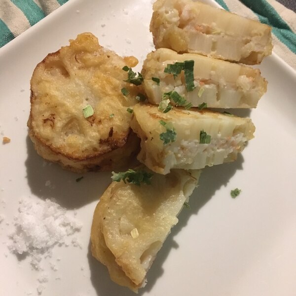 海老のサクサクレンコンのはさみ揚げ レシピ 作り方 By かづyuzu 楽天レシピ 海老のサクサクレンコンのはさみ揚げ レシピ 作り方 By かづyuzu 楽天レシピ