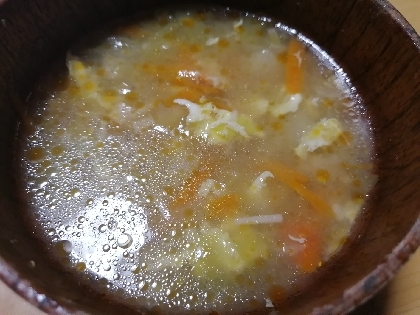 キャベツ人参たまごの簡単中華スープ