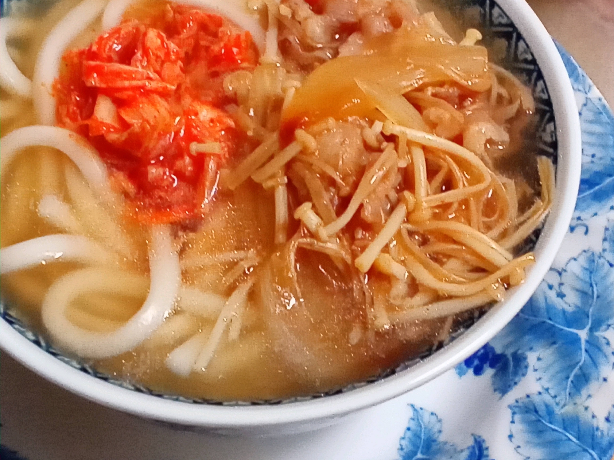 えのき茸と豚肉 de 讃岐うどん