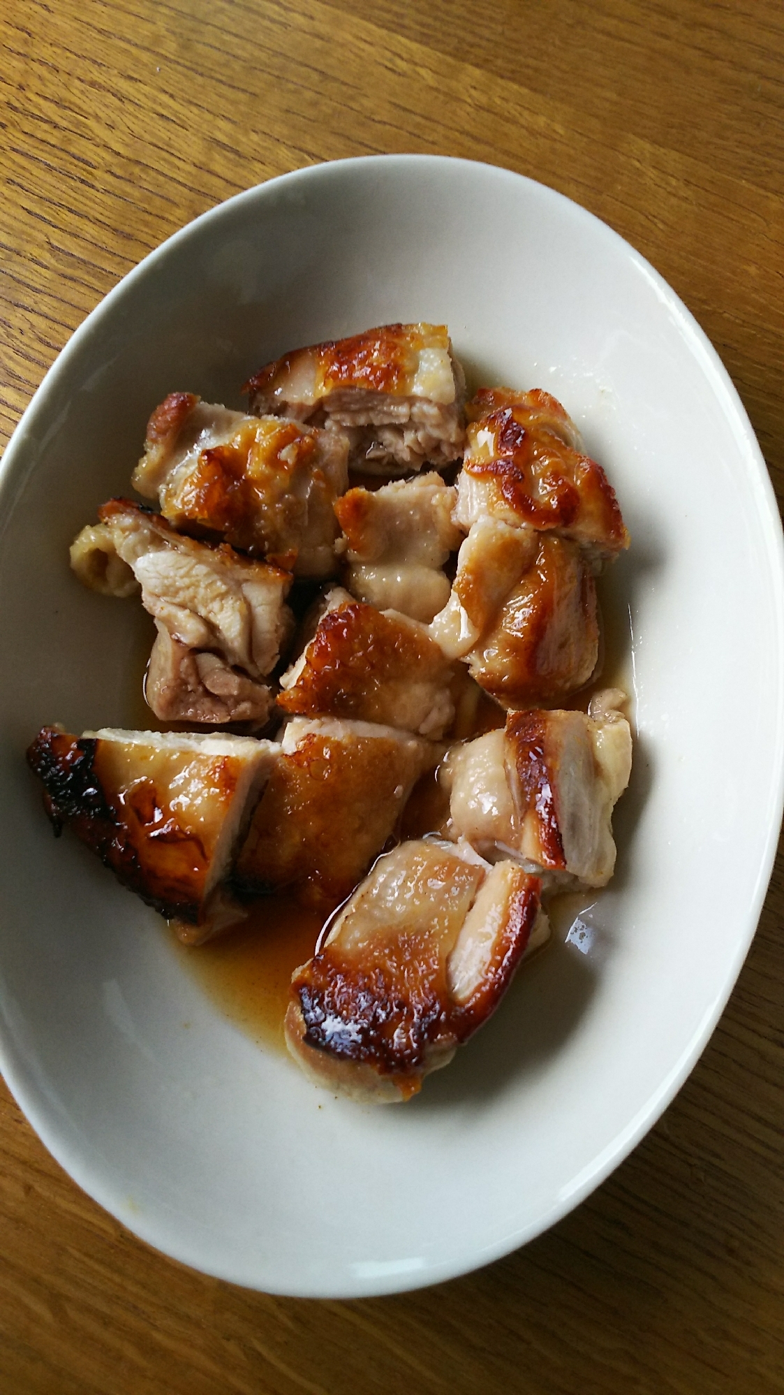 鶏もも肉の天丼のたれ絡め