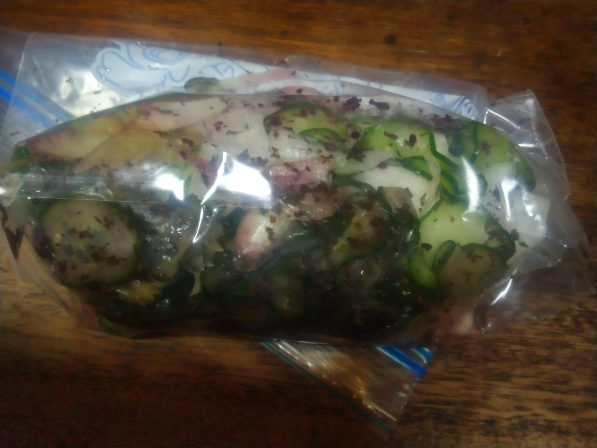 きゅうり、大根、みょうがのゆかり漬け