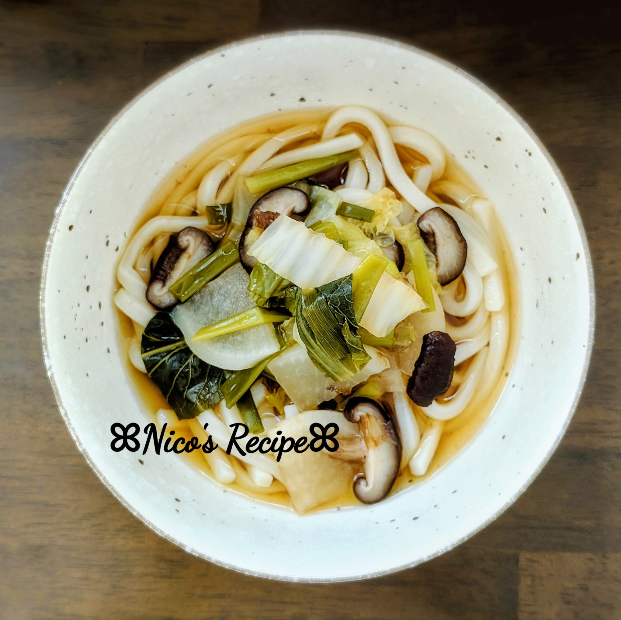 白菜と大根のうどん