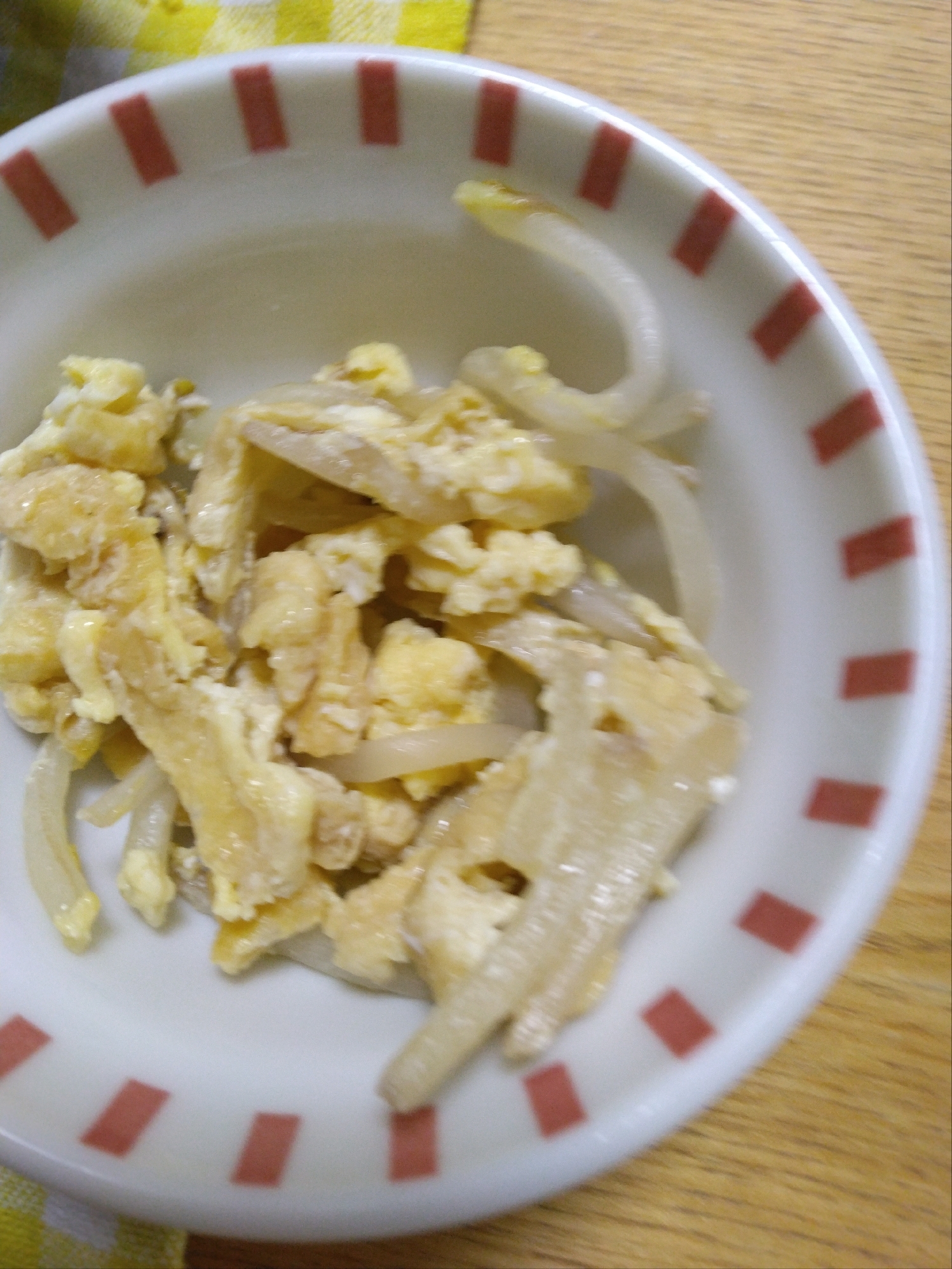 【節約】もやしと油揚げと卵炒め
