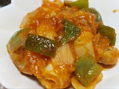 豚肉とじゃがいもとピーマンのケチャップ炒め
