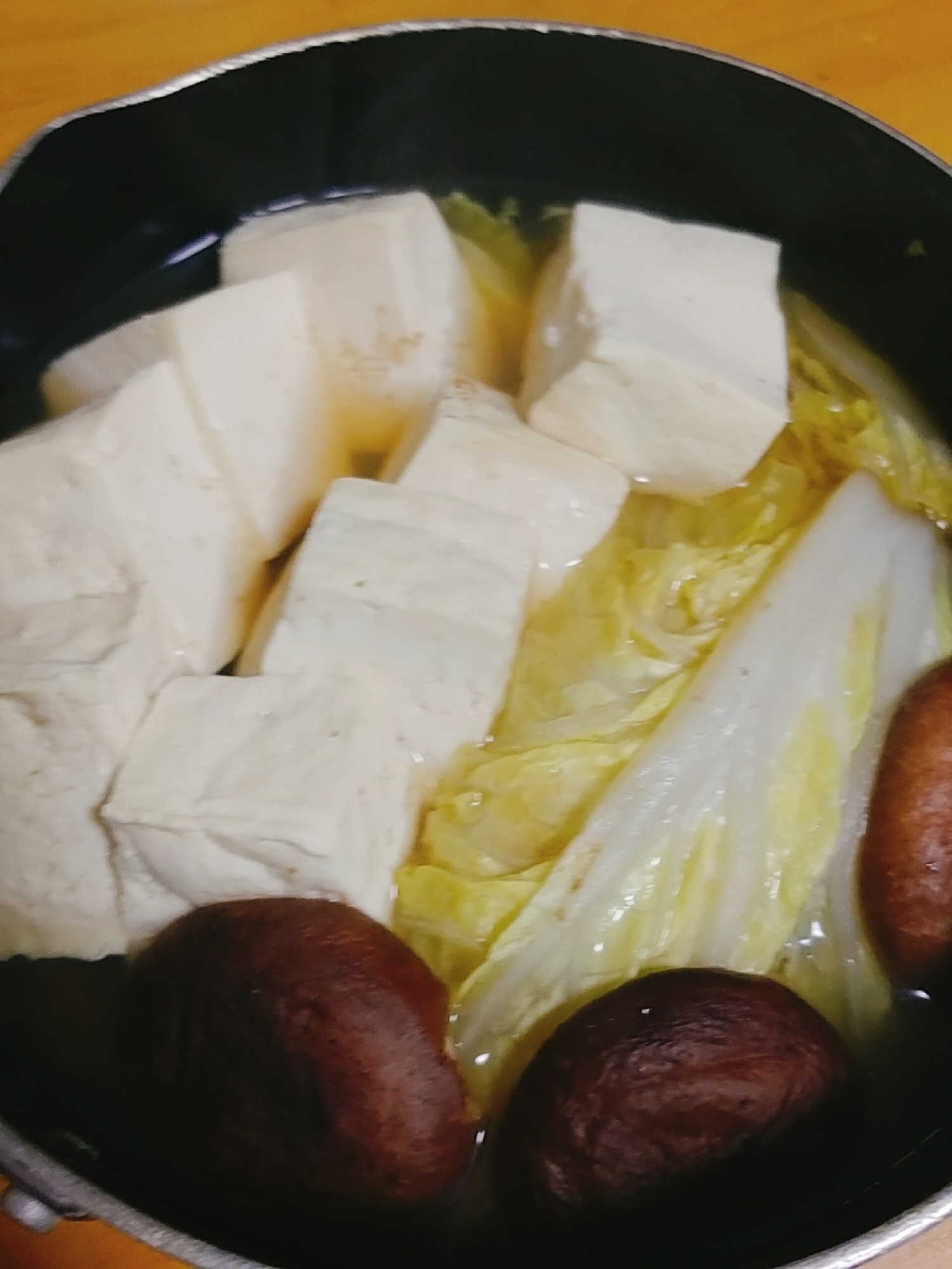 白菜と椎茸の湯豆腐