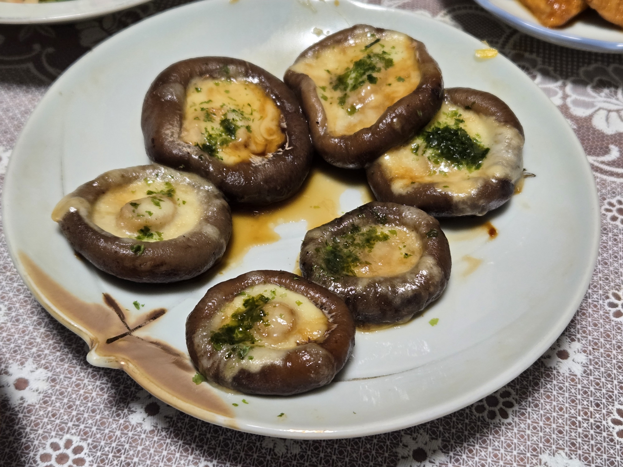 椎茸のチーズ醤油焼き