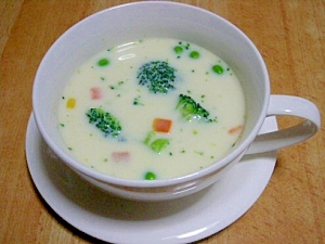レンジで野菜たっぷり★豆乳スープ