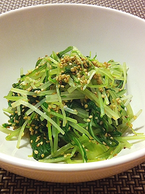 有機水菜の有機ごま和え