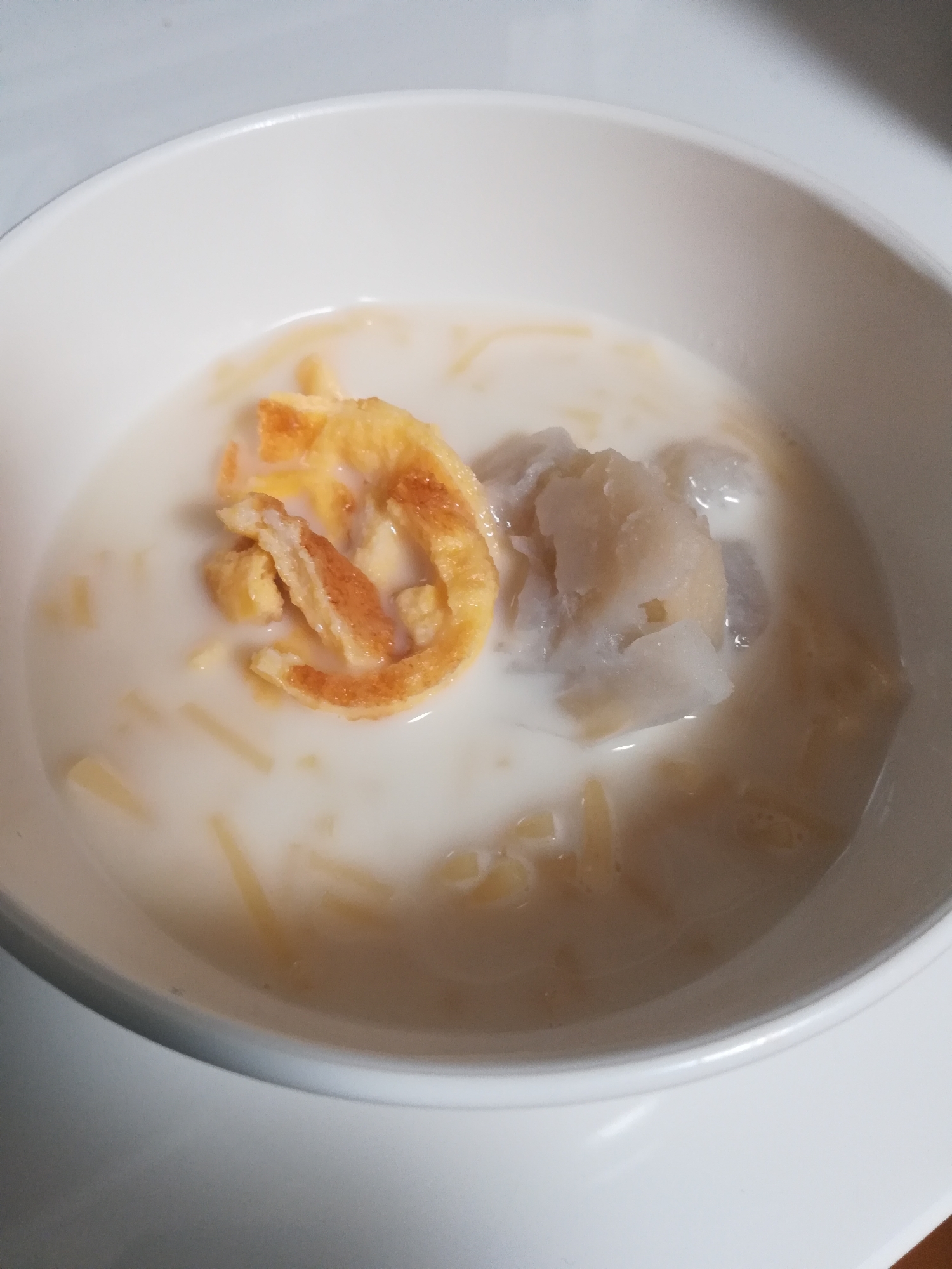 離乳食後期★里芋と薄焼き卵パスタ