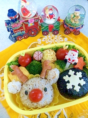 簡単キャラ弁☆赤鼻のトナカイさんのお弁当♪