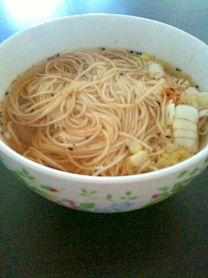 ☆夏に余った素麺を・・・あったかにゅう麺☆