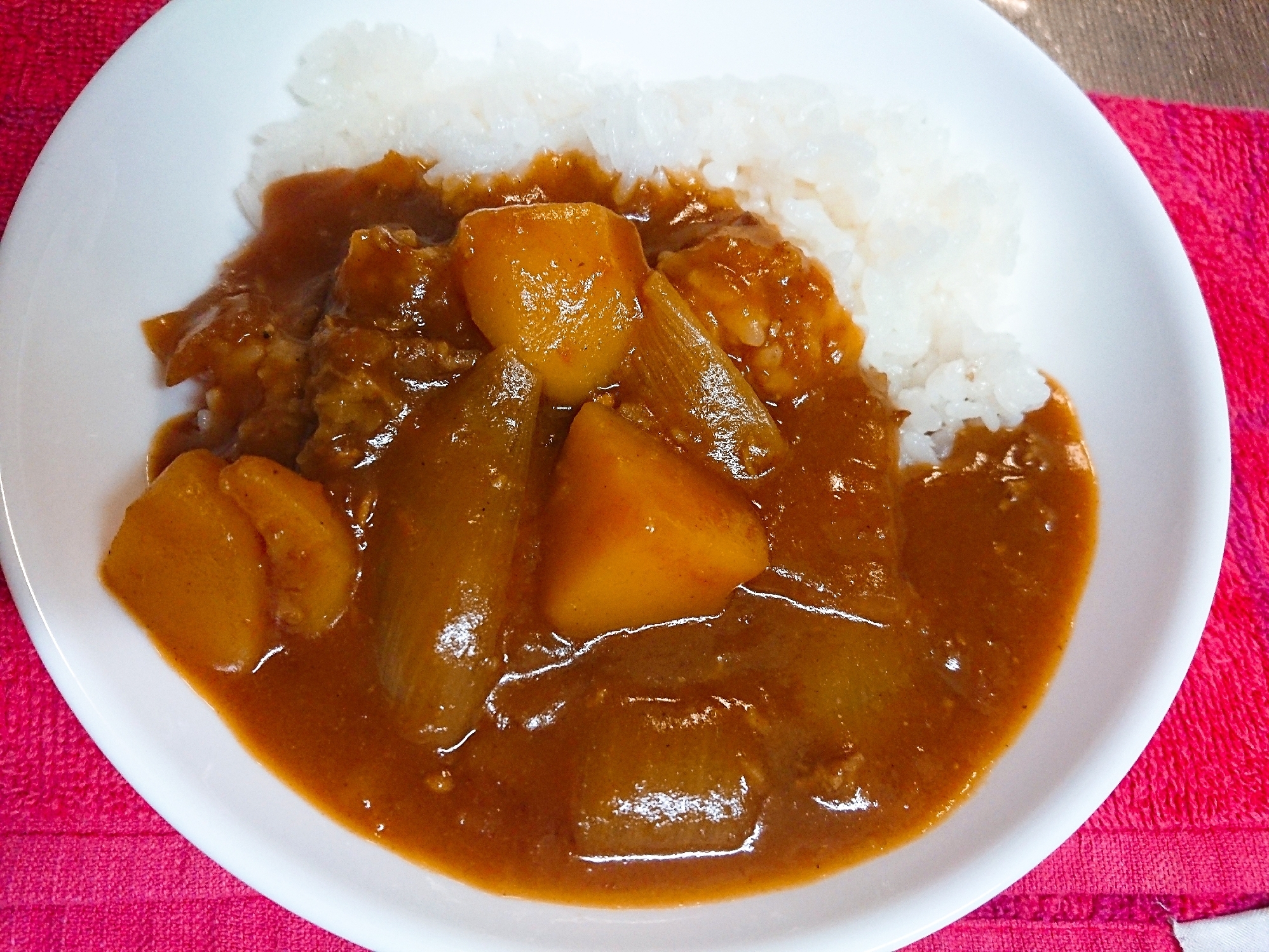 牛丼の残りでカレーライス