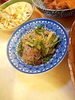 白菜菜と春雨のオイスターソース炒め