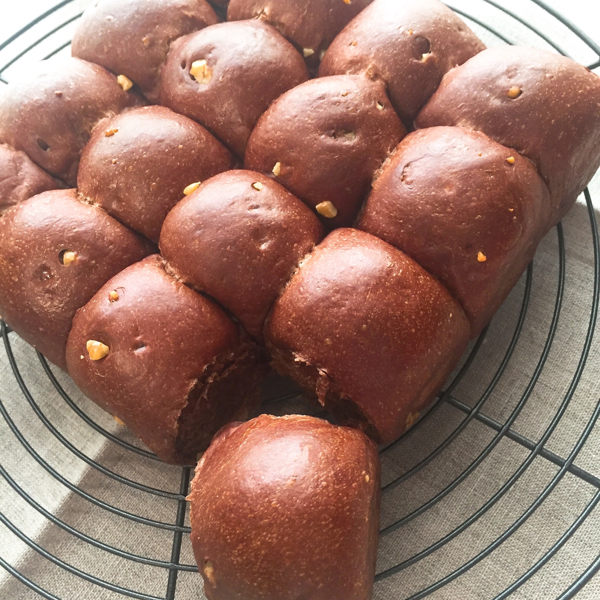 ブラウニー風★チョコinくるみココアちぎりパン