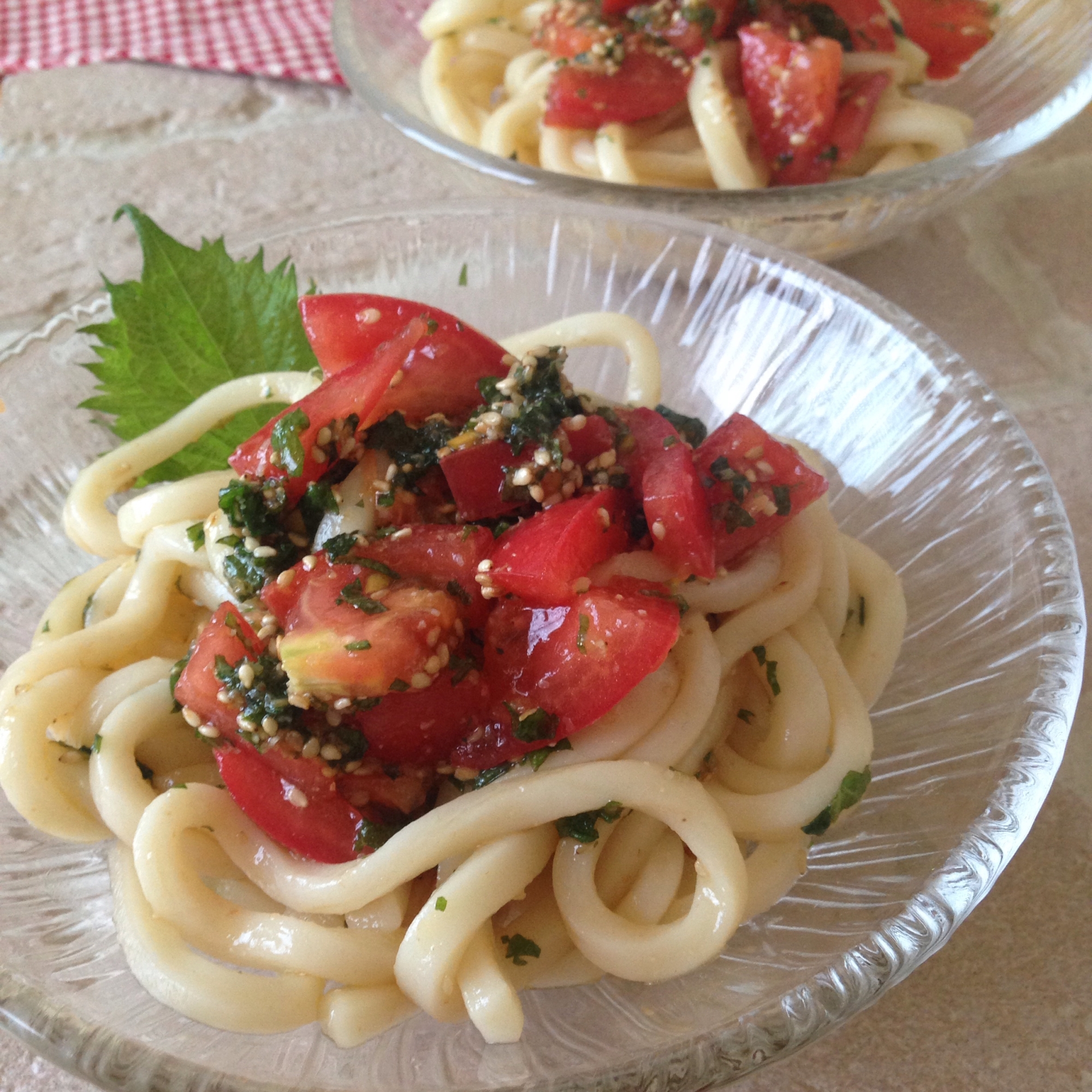 紫蘇トマトdeイタリアン冷やしうどん♪