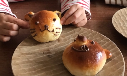 子どもと一緒に作ろう　動物パン