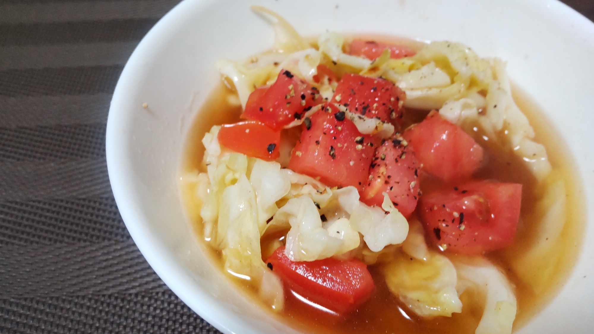 春キャベツとトマトの♡和風スープ