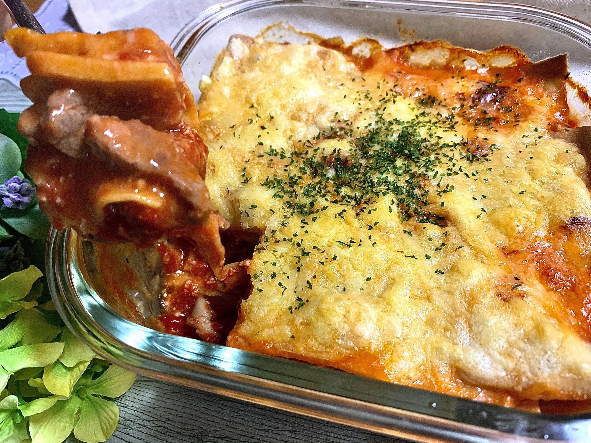 大豆粉のラザニア生地