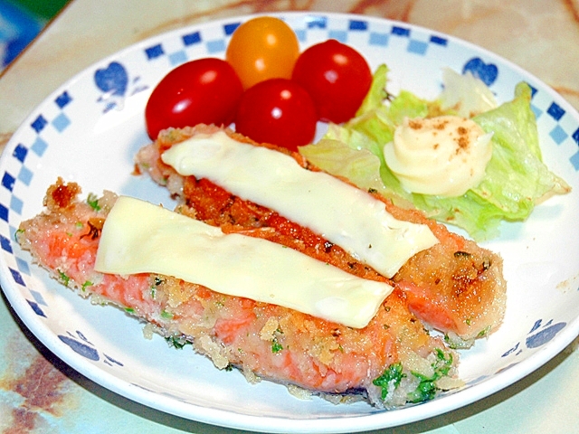 鮭でちょっとおしゃれに！生鮭のパセリ入りパン粉焼き